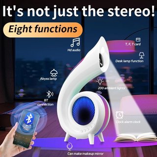 Lámpara LED RGB + Altavoz Bluetooth 5.0 + Reloj