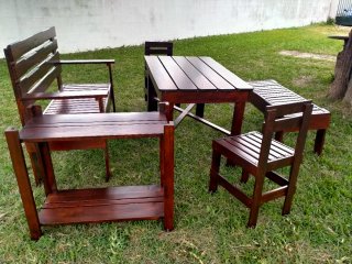 Conjunto Muebles Jardín Madera DIY