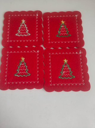Sottobicchieri Natale Albero 4 Pezzi