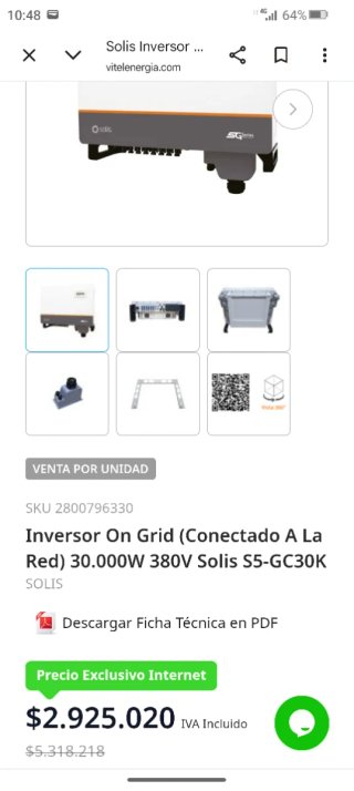 Inversor Solar Solis SG Series 30.000W