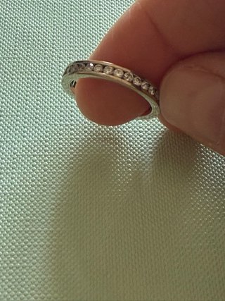 Anillo Oro Blanco y Diamantes Incrustados T14