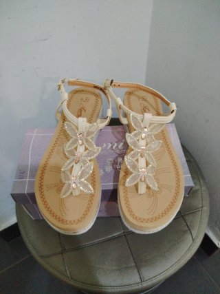 Sandali infradito beige donna n.38
