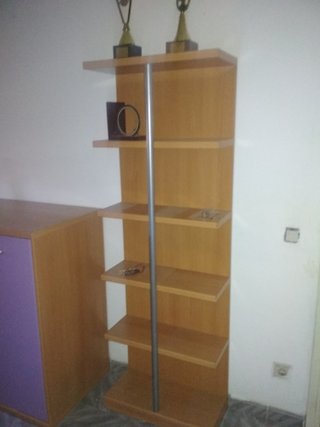 Mueble esquinero madera y cristal