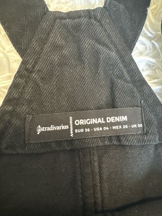 Stradivarius Abito Salopette Corto Jeans Nero