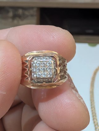 Anillo Oro Hombre Circonitas Talla 12