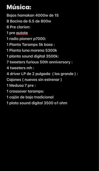 Equipo de sonido completo sin montar