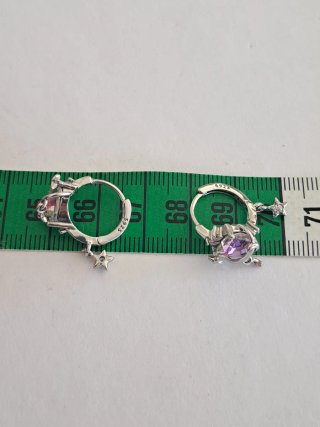 Orecchini cuore stelle luna rosa argento