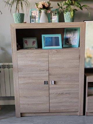 Mueble de salón modular madera clara