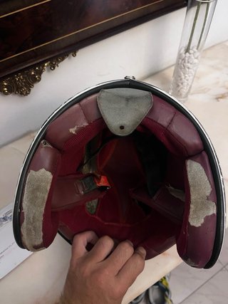 Casco Moto Vintage Negro