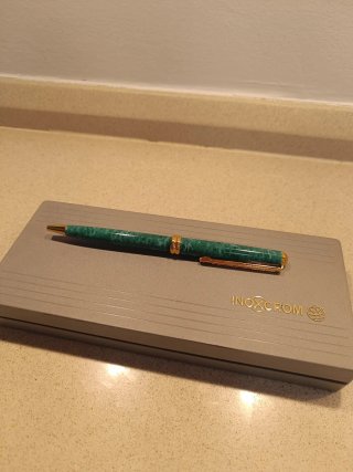 Bolígrafo Inoxcrom Montecarlo Verde Oro 23.6K