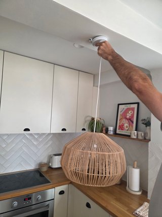 Lámpara colgante ratán luz cálida