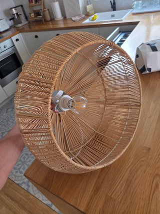 Lámpara colgante ratán luz cálida