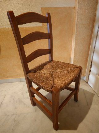 Conjunto 6 sillas rústicas madera maciza