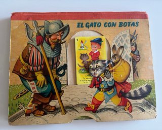 Cuento Pop-Up El Gato con Botas Antiguo 1961
