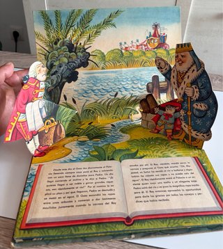 Cuento Pop-Up El Gato con Botas Antiguo 1961