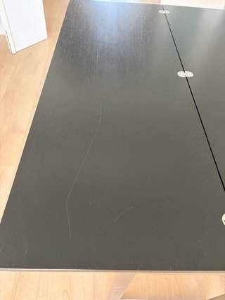 Mesa BoConcept plegable negra y plateada