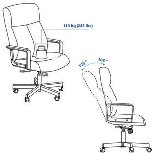 Silla de escritorio IKEA Millberget Negra