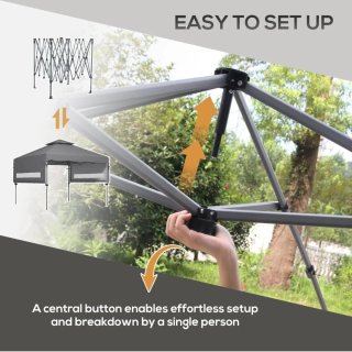 NUEVO Carpa Plegable 3x5 Gris Estuche con Ruedas