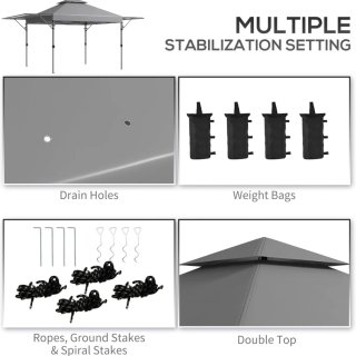 NUEVO Carpa Plegable 3x5 Gris Estuche con Ruedas