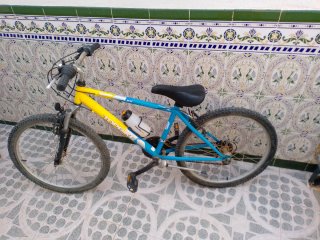 Bicicleta Montaña Azul y Amarilla