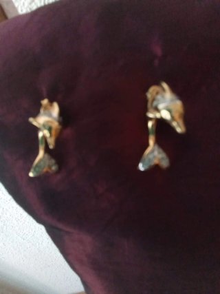 Pendientes Delfín Dorados con Circonitas