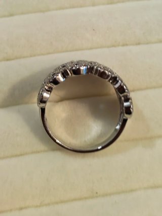 Anello donna con zirconi blu e argento