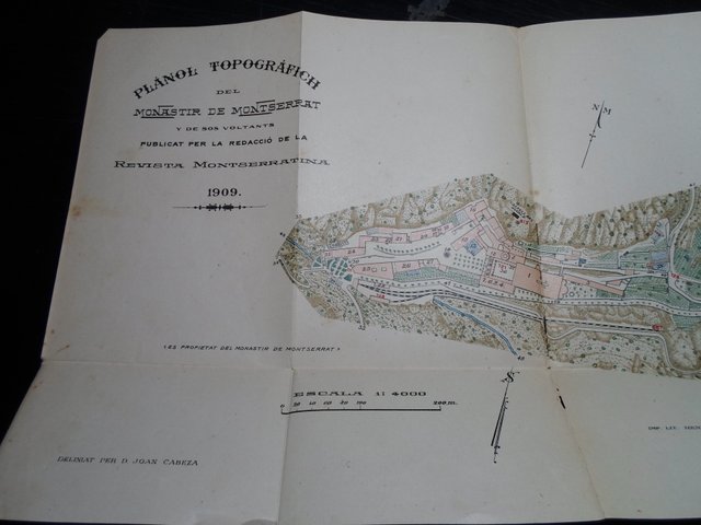 Mapa Montserrat Montanya Planol Monestir 1909