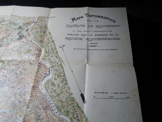 Mapa Montserrat Montanya Planol Monestir 1909