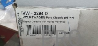 espejo volkswagen polo classic derecho