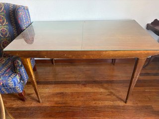 Mesa extensible madera y cristal