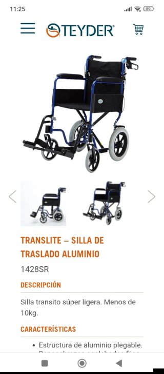 Silla de Ruedas Azul Plegable