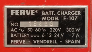 Cargador de Baterías FERVE F-107.