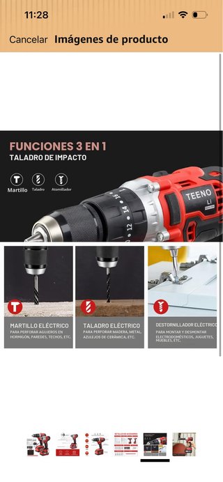 Llave de impacto inalámbrica 320 Nm