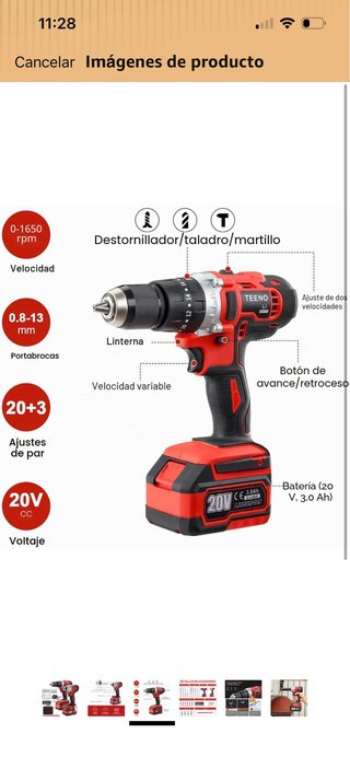 Llave de impacto inalámbrica 320 Nm