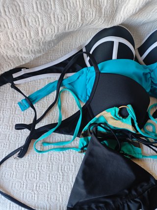 Lote 5 sujetadores bikini mujer talla M/L negro az