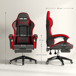 Sedia da Gaming Altezza Regolabile Nero e Rosso
