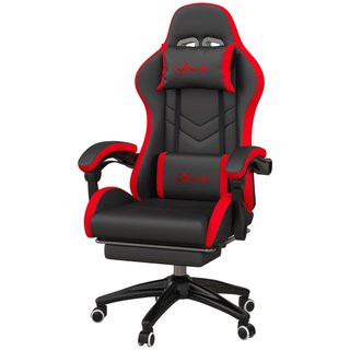 Sedia da Gaming Altezza Regolabile Nero e Rosso