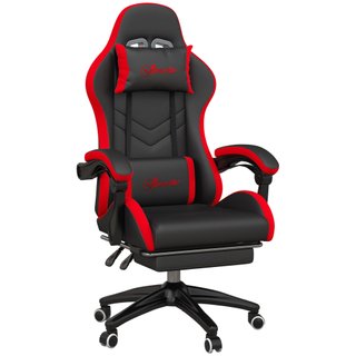 Sedia da Gaming Altezza Regolabile Nero e Rosso