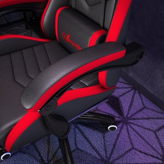Sedia da Gaming Altezza Regolabile Nero e Rosso
