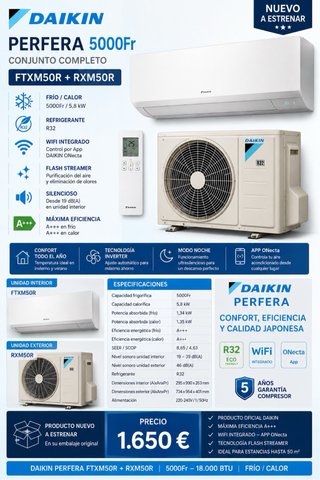 Daikin Perfera 5.0kW Aire Acondicionado Split