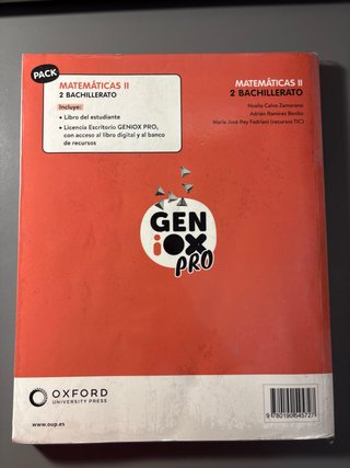 Matemáticas II 2 Bachillerato : Geniox