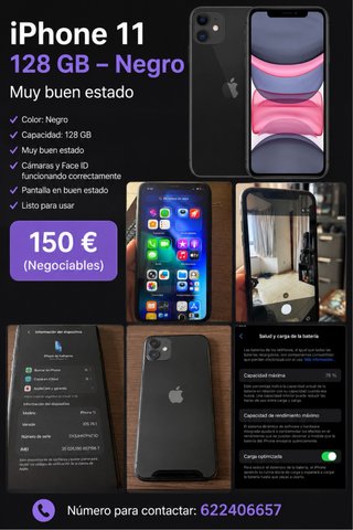 iPhone 11 Negro 128 GB Muy buen estado