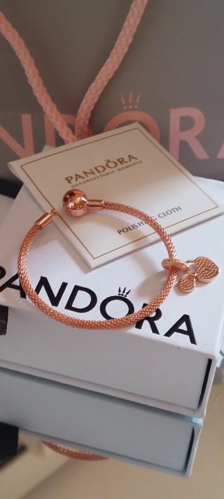 Pulsera Pandora Oro Rosa 16cm + Charm