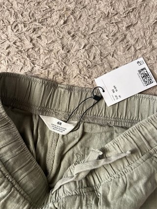 Pantalón cargo lino verde