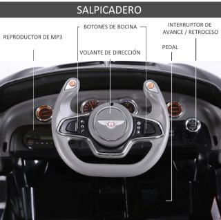 Coche Eléctrico Bentley Niños Negro