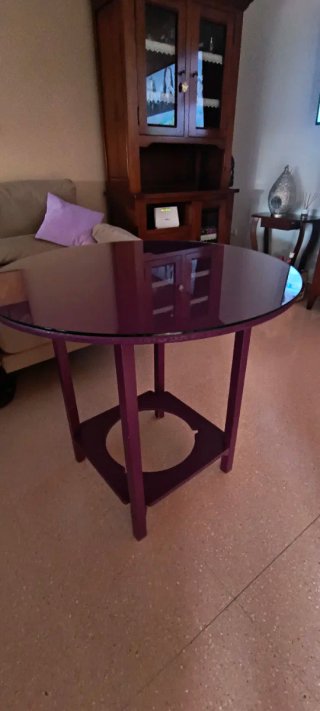 Mesa redonda cristal morado
