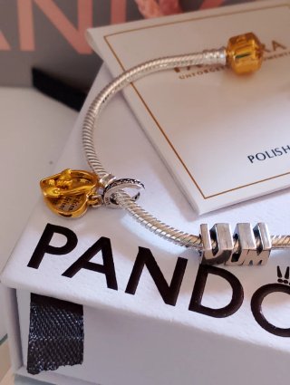 Pulsera Pandora Plata y Oro 21cm