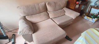Sofá modular beige de tela