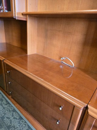 Librería de salón modular madera y cristal