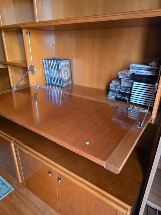 Librería de salón modular madera y cristal